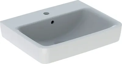 Produktbild von Geberit Renova Plan, Waschtisch, 55x44 cm, 1 Hahnloch, mit Überlauf, 501632, 501.632.00.8