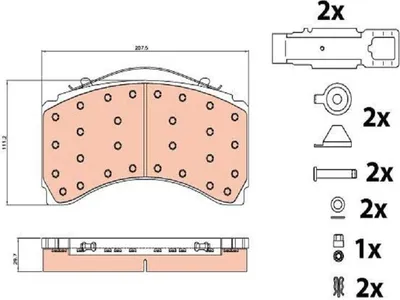 Produktbild von TRW Bremsbeläge Satz passend für MERCEDES-BENZ AXOR GDB5117