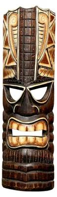 Produktbild von 50 cm große Tiki Holzmaske aus Neuseeland - Maori Wandmaske, handgefertigt
