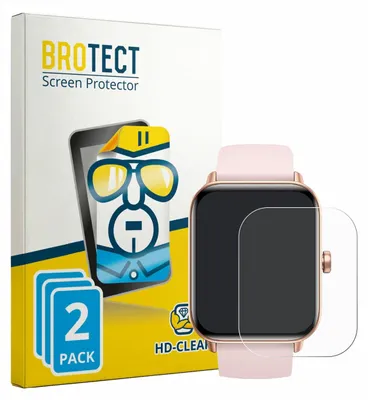 Produktbild von 2x Für Trunsif Smartwatch 1.85" Schutzfolie BROTECT Displayschutz Display Schutz Folie Klar Transparent