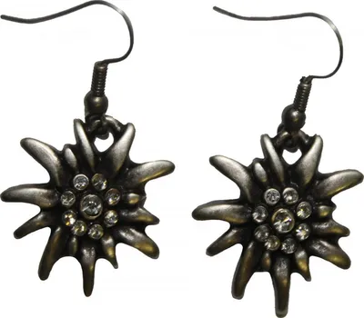 Produktbild von German Wear, Trachtenohrringe Ohrhänger Edelweiß Trachtenschmuck Strass