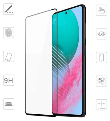 Image de Pour Samsung Galaxy M54 5G : film de protection en verre trempé 3D Full LCD H9 avec protection latérale, neuf