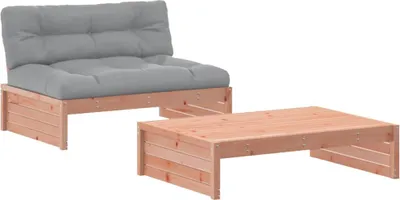 Produktbild von vidaXL 2-tlg. Garten-Lounge-Set mit Kissen Massivholz Douglasie
