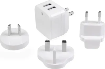 Immagine prodotto di StarTech.com Caricatore da parete USB a doppia porta - viaggio internazionale - 17W/3,4A - bianco