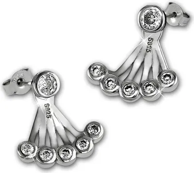 Produktbild von SilberDream Ohrringe Ear Cuff Rund Zirkonia Damen 925 Silber Ohrstecker GSO500W