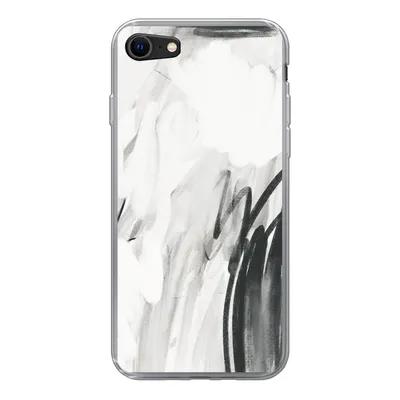 Produktbild von MuchoWow® Handyhülle Schutzhülle Hülle für iPhone SE 2022 Kunst - Schwarz - Weiß - Abstrakt Silikon Softcase Handy Hülle - Schutzhülle