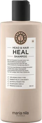 Produktbild von Maria Nila Heal, 350 ml, Shampoo, Frauen, Empfindliches Haar, Anti-Haarausfall, Antischuppen, Beruhigend, Flasche