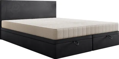Produktbild von TRADA Siesta Boxspringbett 180x200 mit Bettkasten und Pocket-Matratze Dunkelgrau