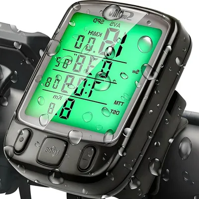 Produktbild von Fahrradcomputer mit 25 Funktionen – Geschwindigkeitsmesser – Für das Fahrradtraining – Wasserdichtes LCD-Display – 1,44-Zoll-Anzeige – Schwarz