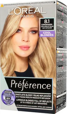 Zdjęcie produktu dla Loreal Preference Farba do włosów nr 8.1 Copenhaguen - jasny popielaty blond  1op.
