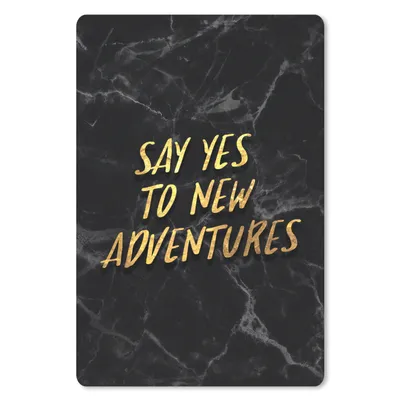 Produktbild von MuchoWow® Mauspad Mousepad Zitate - Abenteuer - Gold - Schwarz 18x27 cm - Mousepads - Maus Mat - Pad - Mausunterlage