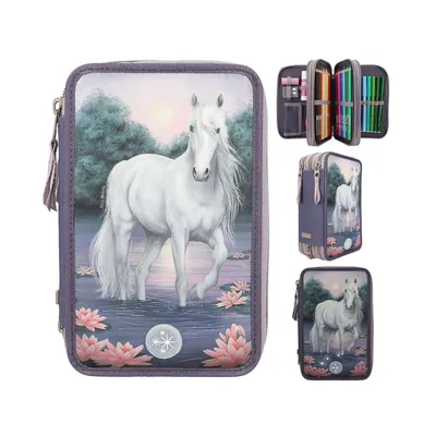 Produktbild von DEPESCHE Miss Melody Federtasche Seerosen mit LED 3-Fach gefüllt