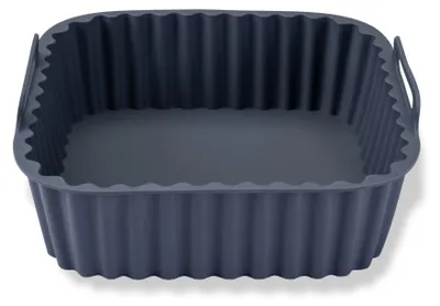 Silikonform für Heißluftfritteuse, 17 cm, eckig, aschgrau