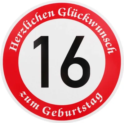 Produktbild von ORIGINAL VERKEHRSSCHILD  274-16  km/h MIT GEBURTSTAGSTEXT als Sonderschriftzug Geburtstagsgeschenk Verkehrszeichen Schild Geburtstagsschild Straßenschild Geschenkidee Schilder Verkehrsschilder
