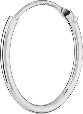 Produktbild von Einzel 585 Weißgold Creole Ohrring Ohrschmuck Rund Goldohrring 15mm 2567