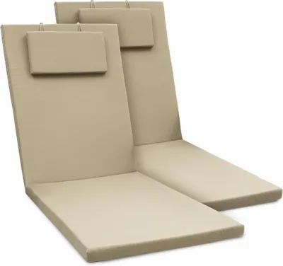 Immagine prodotto di Beautissu Set di 2 materassini per lettino da giardino Lettino prendisole Loft RL, 200x60x5 cm, naturale
