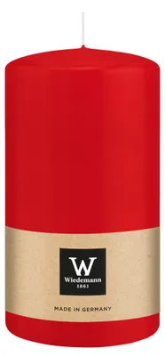 Produktbild von Wiedemann stumpfe Kerze - rot - 13 x 7 cm - 52 Stunden
