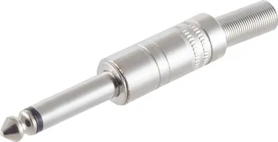 Obrázok produktu pre 6,3 mm jack konektor, mono, 2-pinový, kovový (22220506)