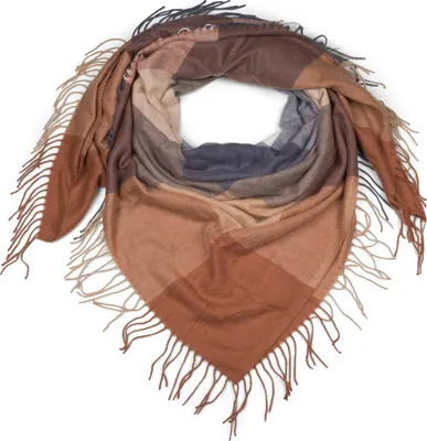 Produktbild von styleBREAKER Damen XXL Schal mit mehrfarbigem Karo Muster und Fransen, warmes Winter Tuch, Deckenschal 01017116