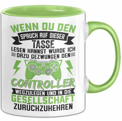 Produktbild von Gamer Tasse Geschenk Zocker Wenn Du Den Spruch Lesen Kannst Witzige Geschenkidee Für Gaming (Grün)