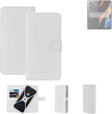 Produktbild von K-S-Trade Handy Hülle Schutz Hülle kompatibel mit POCO X4 GT Cover Case Bookstyle Bumper weiß 1x