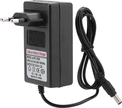 Immagine prodotto di Adattatore di rete DC 12,6 V 2 A, caricatore di ricambio per batteria agli ioni di litio, 100-240 V, spina UE