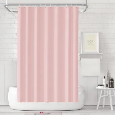 Produktbild von Duschvorhang 180x180 cm Rosa PEVA Wasserdicht Anti-Schimmel mit 12 Ringen