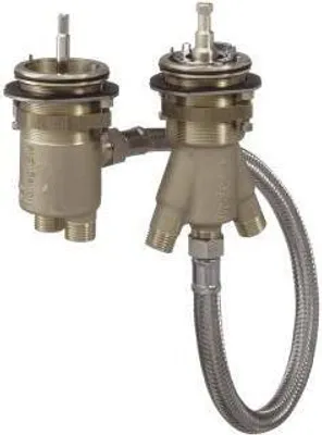 Produktbild von hansgrohe Grundset zu 2-Loch-Thermostat Wannenrandmontage