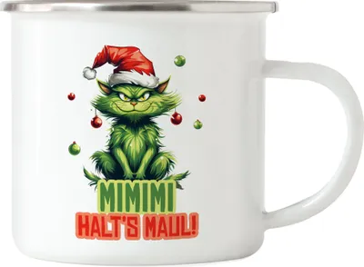 Produktbild von Mimimi Halts Maul Emaille Tasse Katze Katzenbesitzer Dezember Adventszeit