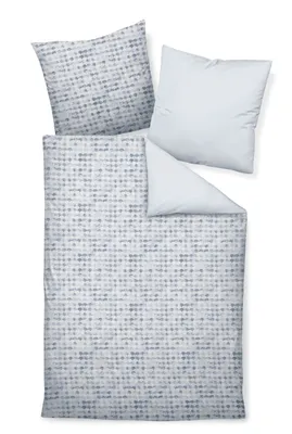 Produktbild von Janine Mako Satin Bettwäsche 3 teilig Bettbezug 240 x 220 cm Kopfkissenbezug 80 x 80 cm Moments 98068-02 wolkenblau kadettgrau