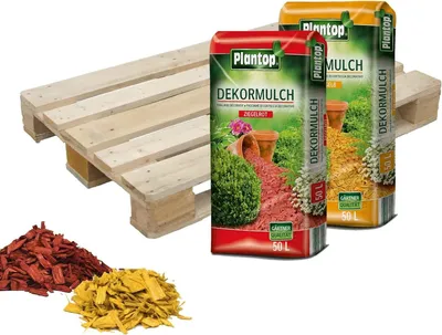 Produktbild von Plantop Dekor Mulch ziegelrot 15 x 50 L goldgelb 15 x 50 L