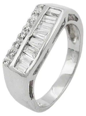 Produktbild von Ring für Damen Damenring mit Zirkonia 925 Silber rhodiniert, Ringgröße:Innenumfang 58mm Ø18.5mm