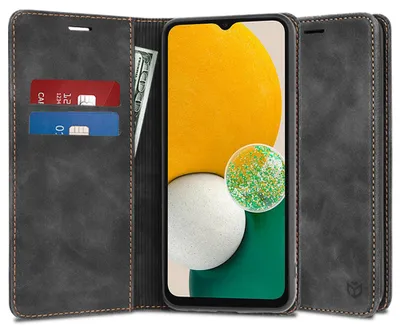Produktbild von Techsuit Confy Book Wallet Klapphülle für Samsung Galaxy A13 5G/A04s - Schwarz