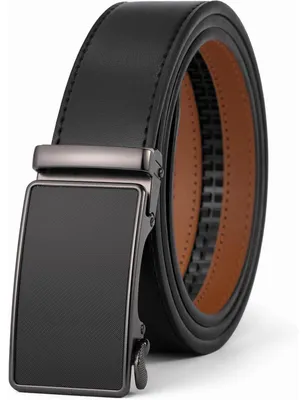 Produktbild von Herren Automatik Ledergürtel ohne Löcher 35mm Schwarz Länge 120cm