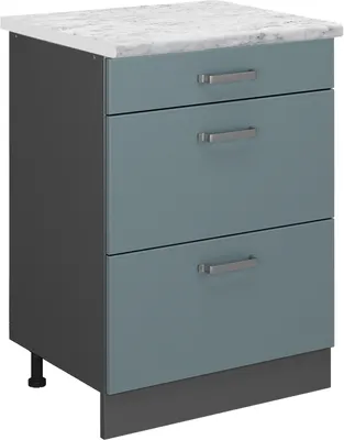Produktbild von Küchenunterschrank Vicco R-Line Blau-Grau 60 cm AP Marmor, Model 46173