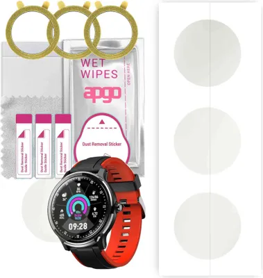 Produktbild von apgo 3 Stück Schutzfolie, Matt, kompatibel mit Manta SWT05BP Smartwatch, Hydrogel Displayschutzfolie mit Positionierhilfe, Displayfolie, robust und kratzfest