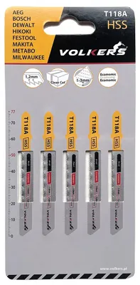 Obrázek produktu pro Volkers T118A-5 pilový list do přímočaré pily pro kov HSS