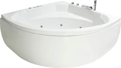 Produktbild von CARIBIA ECK Badewanne Apollo Eck-155x155 Wasserfall Armaturset, Acrylschürze, Füße, Ablaufgarnitur und 2x Kopfkissen GRATIS