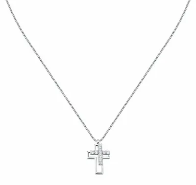 Image de Collier en argent avec pierres en zirconium Cross Tennis SATT21.