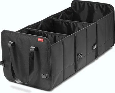 Image de Sac de coffre pliable – Organiseur de voiture de 71 L avec 3 compartiments et des séparateurs flexibles – En polyester hydrofuge et résistant à l'abrasion – Solide et résistant grâce à ses parois renforcées