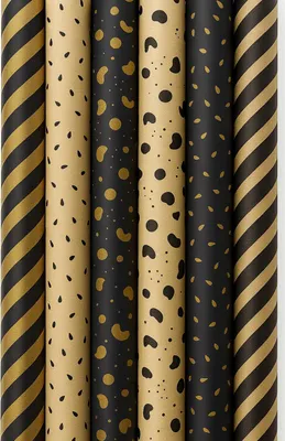 Produktbild von Golden Kraft Elegance – Geschenkpapier-Set - 6 Rollen à 70 × 200 cm