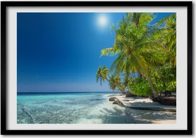Produktbild von Bild - Bilder - Bilderrahmen - 70 cm x 50 cm - MDF-Rahmen, Wandkunst Malediven Strand