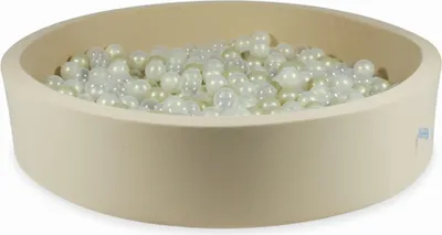 Produktbild von Trockenpool 130x30 beige mit 600 Bällen: transparent, hellgold, opaleszierend