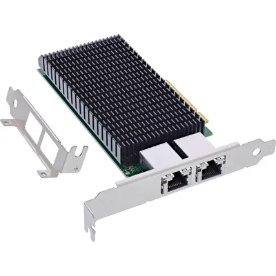 Produktbild von InLine Dual 10-Gigabit Netzwerkkarte, 2x RJ45 10Gb/s, PCIe x8, PCIe, RJ-45, Männlich, PCIe 2.1, Passiv, China