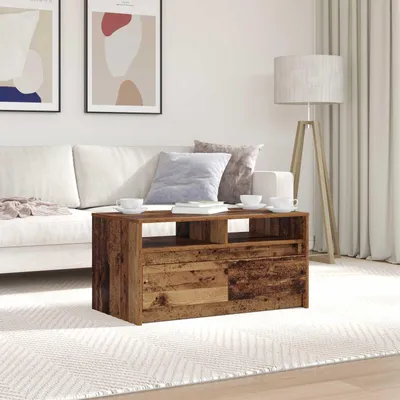 Zdjęcie produktu dla Maison Exclusive – stolik kawowy ze starego drewna 90 x 50 x 45 cm Materiał drewnopochodny