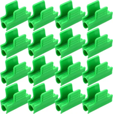 Produktbild von 80 stabile Gewächshausclips aus Kunststoff, 11mm, für Rohrschellen zur Pflanzenbefestigung von Folien und Schattiergewebe im Garten und Anzuchttunnel