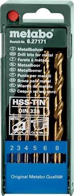 Produktbild von Metabo HSS-TiN-Bohrerkassette, 6-tlg.