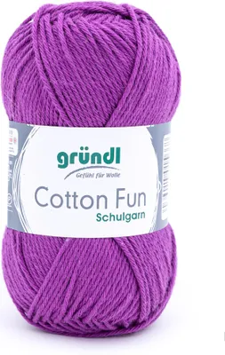 Produktbild von Gründl Baumwolle Fun Strickgarn/ Häkelgarn 100% Baumwolle ,50 g/115 m,NS: 3-4 21 purpur