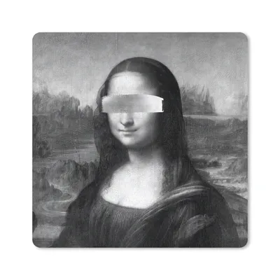 Produktbild von MuchoWow® Mauspad Mousepad Mona Lisa - Leonardo da Vinci - Schwarz - Weiß 30x30 cm - Mousepads - Maus Mat - Pad - Mausunterlage - Gaming