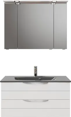 Produktbild von PELIPAL Serie 6025 SET-045-090 Block bestehend aus: Waschtisch, Waschtischunterschrank, Spiegelschrank  / 97cm